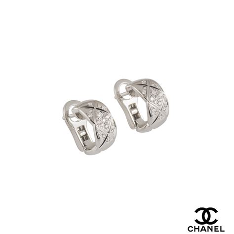 chanel white gold hoop earrings|chanel inspired gold earrings.